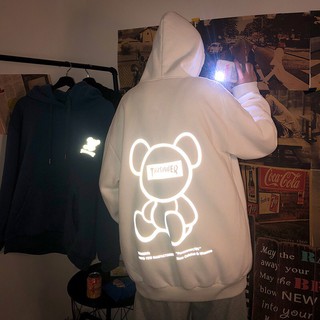 FREE SHIP Áo Hoodie phản quang  hinh gấu cực chất, Áo chất  Nỉ Hàn dày dặn, áo nỉ nam nữ đẹp, áo hoodie, áo đôi đẹp