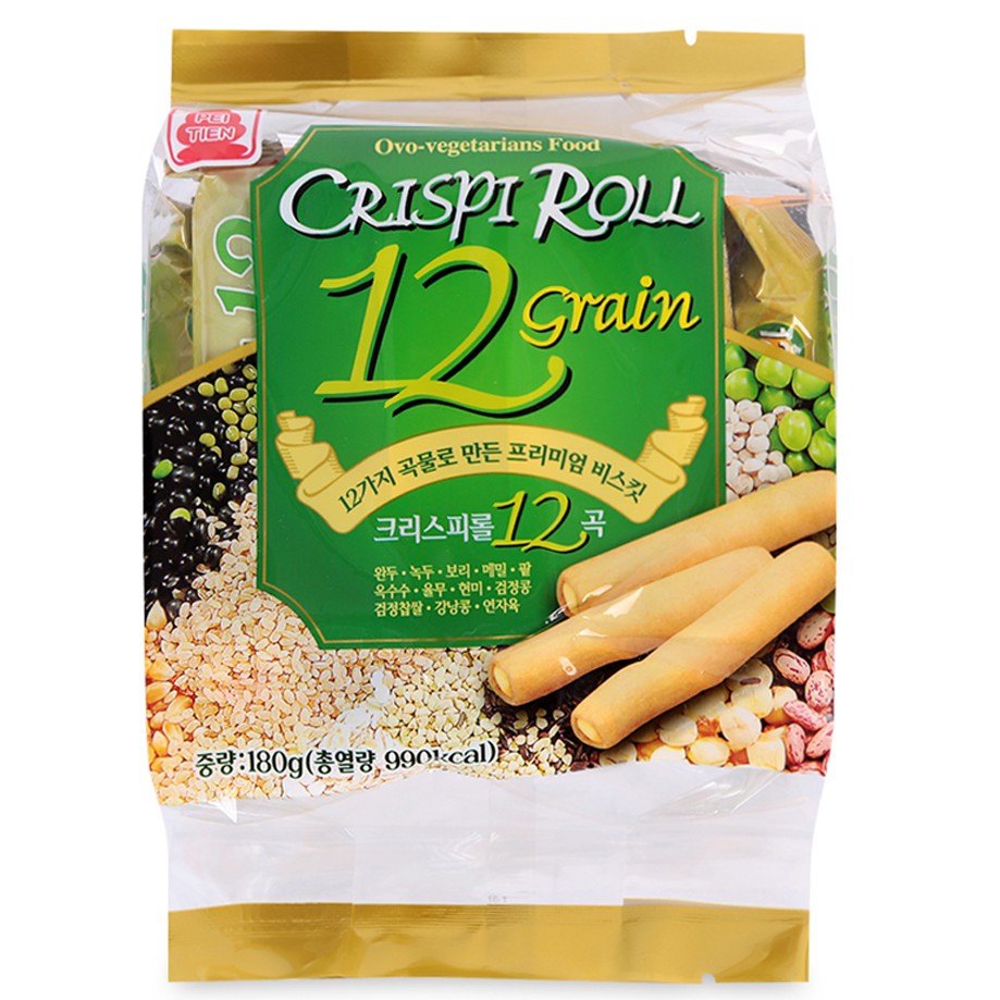 Bánh Ngũ Cốc 12 Loại Đậu Crispi Roll Vị Tự Nhiên /Phô Mai/ Khoai Môn/ Rong biển 180g