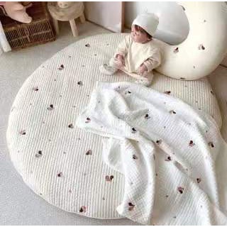 Thảm Lót Sàn Bằng cotton Nguyên Chất Cho Bé Tập Bò