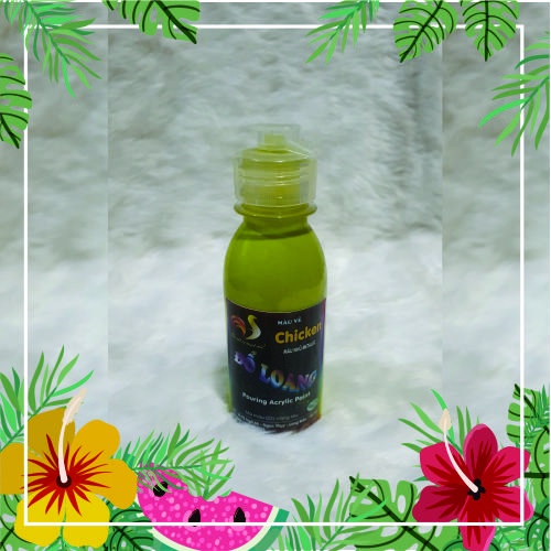 Màu Acrylic nhũ ánh kim Chicken 5D đổ màu loang tượng gấu Bearbrick, tập vẽ tranh chai 100ml