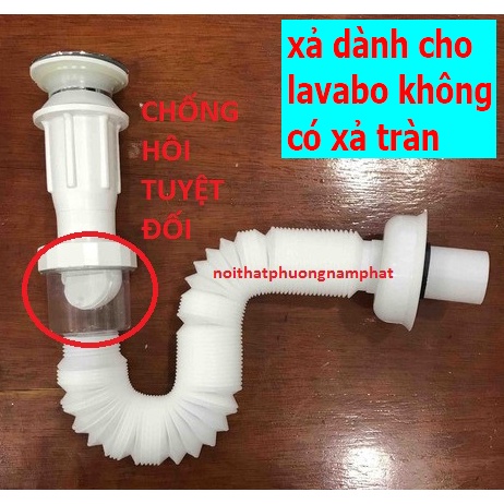 {DÙNG CHO LAVABO KHÔNG CÓ XẢ TRÀN} Ống Xả XiPhong Bồn Rửa Mặt Lavabo X06 xả ruột gà to dài,chống hôi tuyệt đối