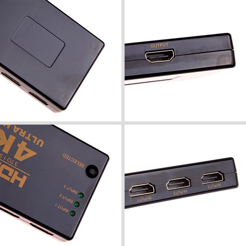 Mengqi✨4K*2K 3In 1Out Port HDMI Switch Switcher Hub Splitter Ultra HD for HDTV PC -dc3145 | BigBuy360 - bigbuy360.vn