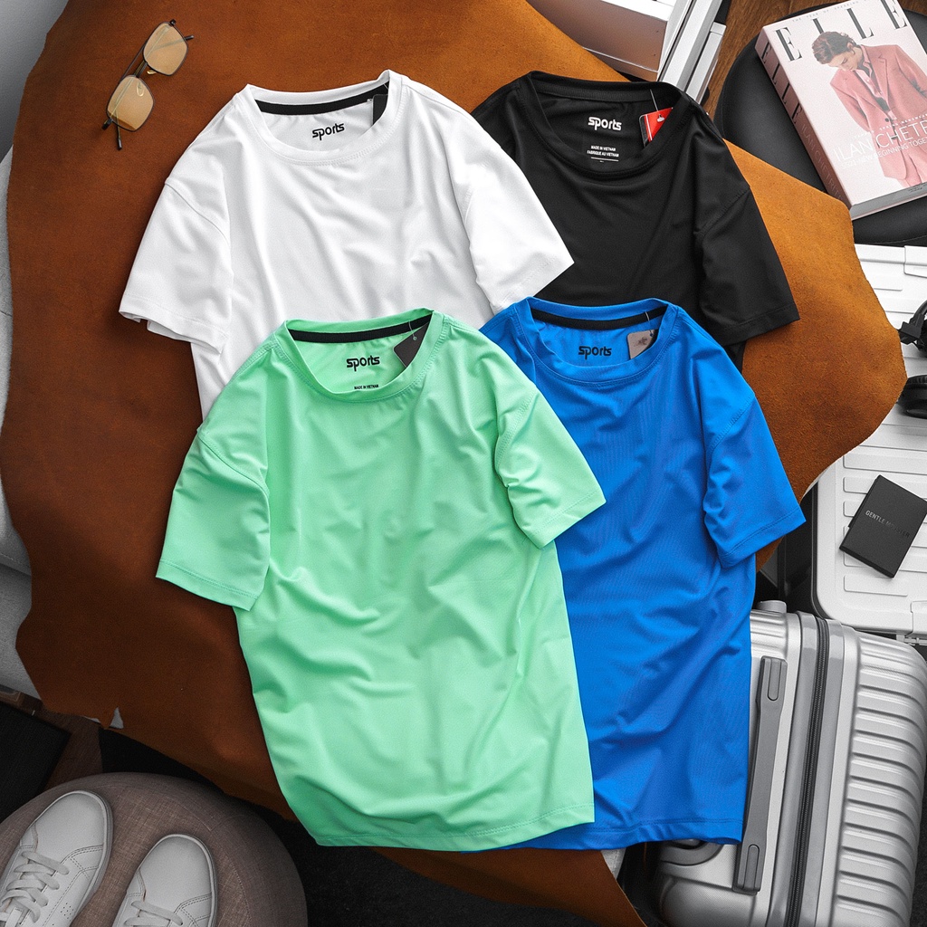 Áo thun bé trai 8-17 tuổi size đại vải thun lạnh thể thao loại trơn 25-60kg