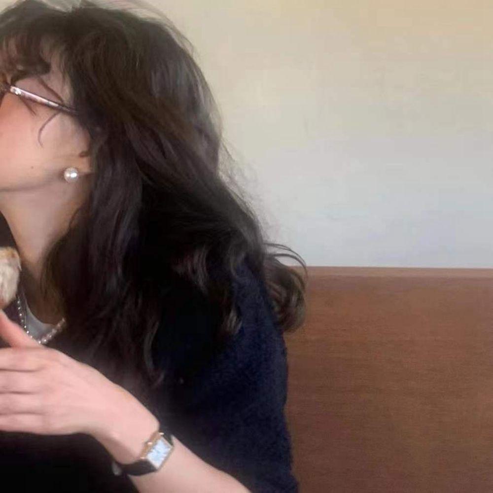 JARRED Bông Tai Hình Tròn Lớn Đính Ngọc Trai Phong Cách Pháp Ngọt Ngào Cho Nữ