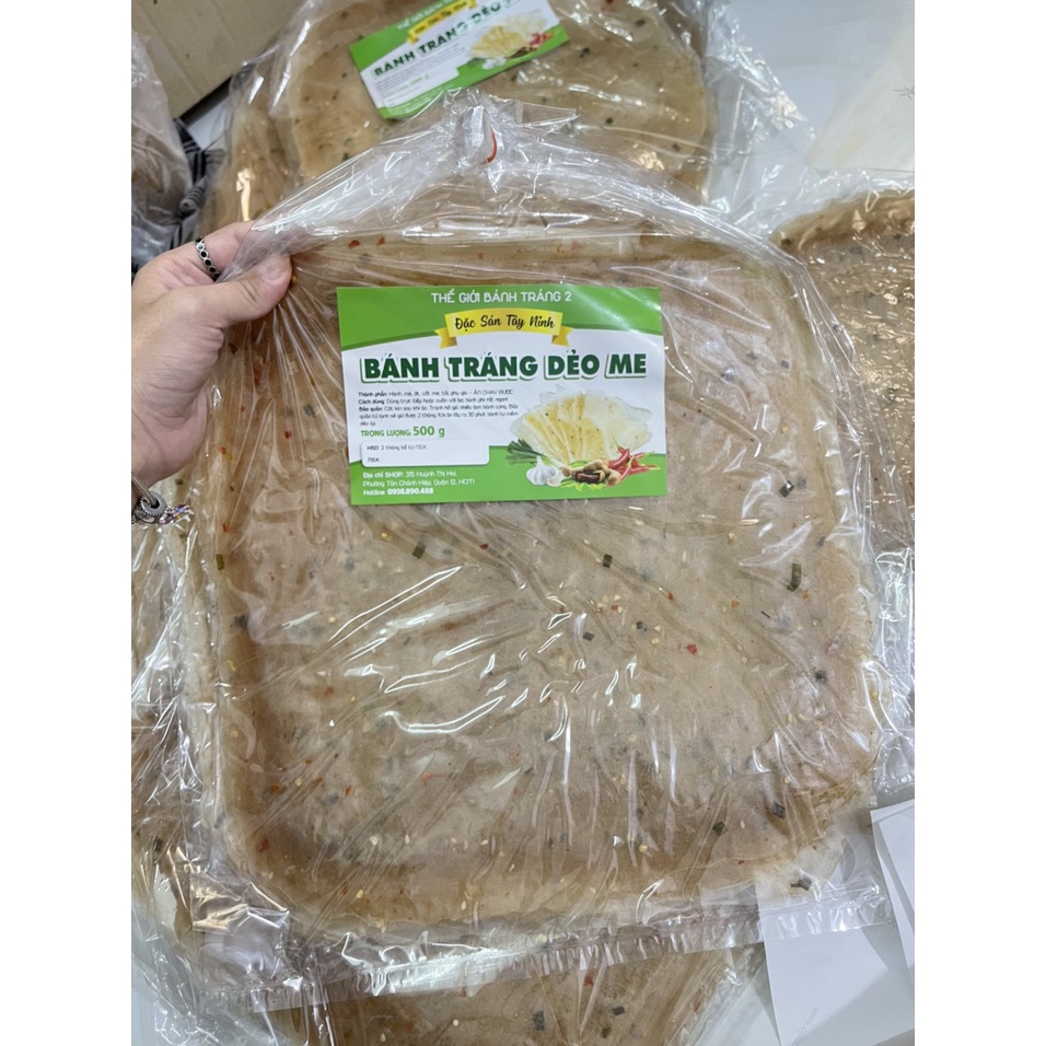 500G bánh tráng dẻo me ÉP CHÂN KO - đặc sản Tây Ninh siêu hot- ăn chay được!