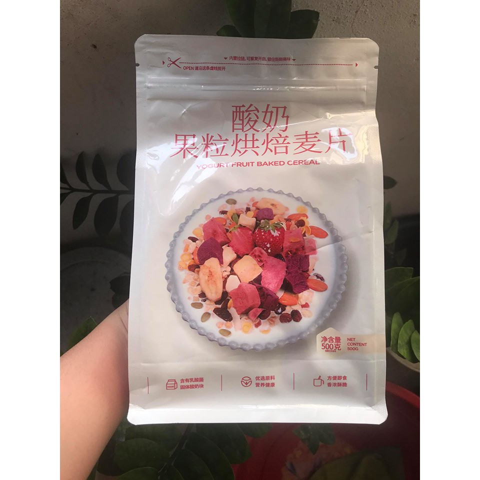 GÓI 500GR NGŨ CỐC HOA QUẢ MIX HẠT SỮA CHUA ĂN KIÊNG GIẢM CÂN