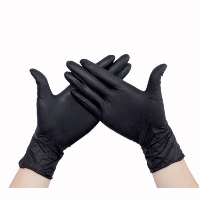 Găng tay cao su Nitrile không bột màu đen bảo vệ tay khỏi hóa chất