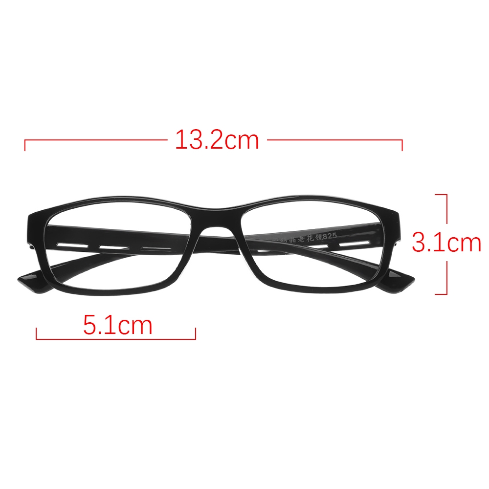 MOILY Unisex Women Men Plastic Magnifying Square Frame Hyperopia Eyewear