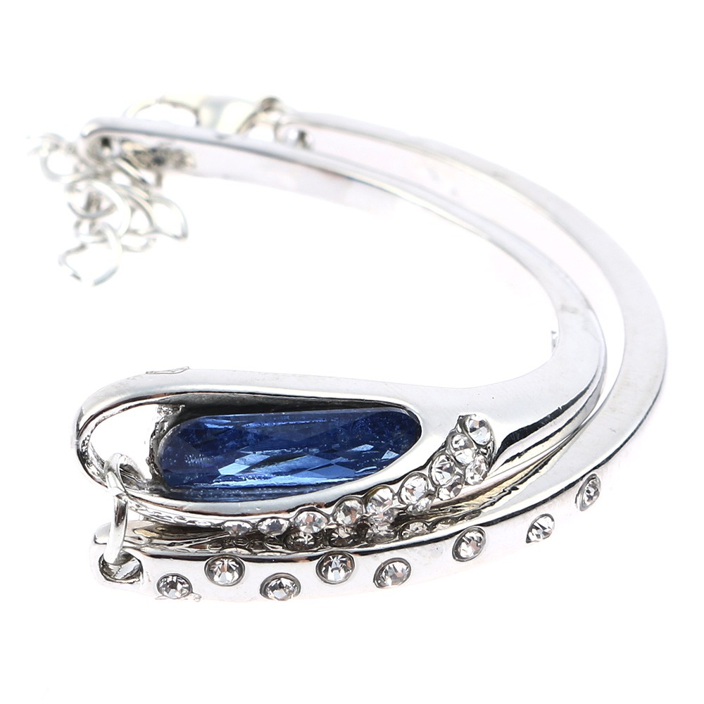 Vòng tay hợp kim mạ bạc đính đá xinh xắn | BigBuy360 - bigbuy360.vn