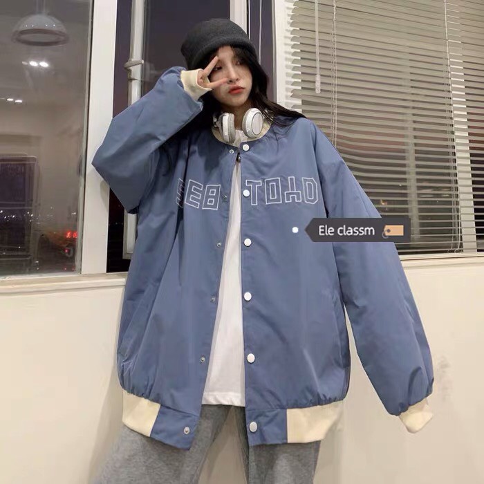 Khoác Bomber S-EATOYD Unisex Ulzzang | Áo đôi | Kaki 2 lớp | Lót Bông Dày |