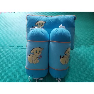 Bộ gối chặn bông cao cấp cho bé có 3 màu xanh vàng hồng