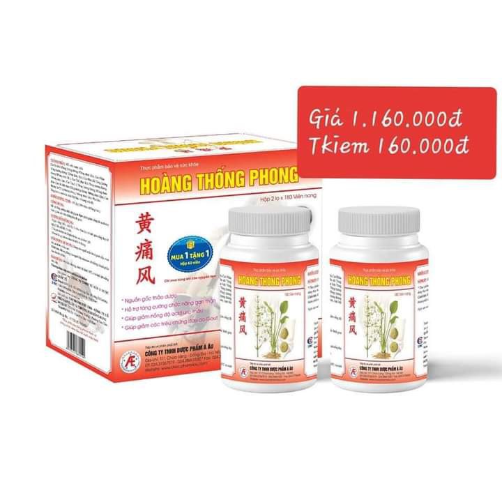 {Mua 1 tặng 1} Hoàng Thống Phong – Hỗ trợ điều trị gout, giảm nồng độ acid uric trong máu (hộp 360 viên)