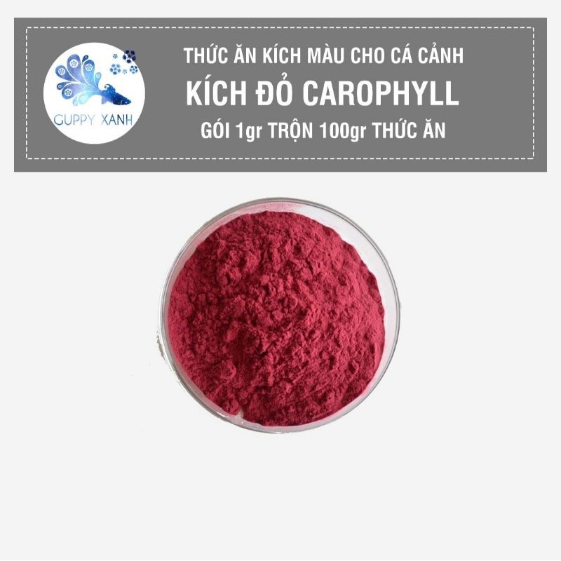 Carophyll kích màu đỏ cho các loại cá , có thể trộn đồ tươi cho cá cảnh (1 gram)