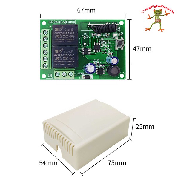 Bộ mạch điều khiền từ xa 5V đến 30v  2 kênh
