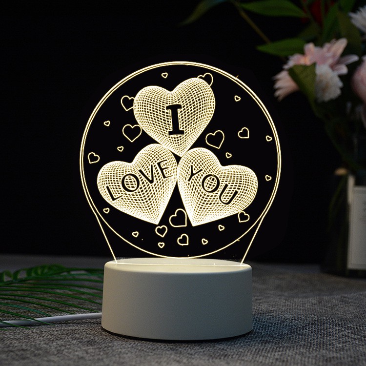 Đèn ngủ 3D GÂU quà tặng sinh nhật, quà tặng tình yêu, dễ thương