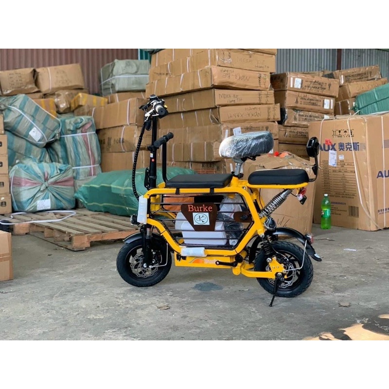 Xe đạp điện mini Burke 2022 pin 15A Bảo hành chính hãng 3 năm, xe 3 ghế