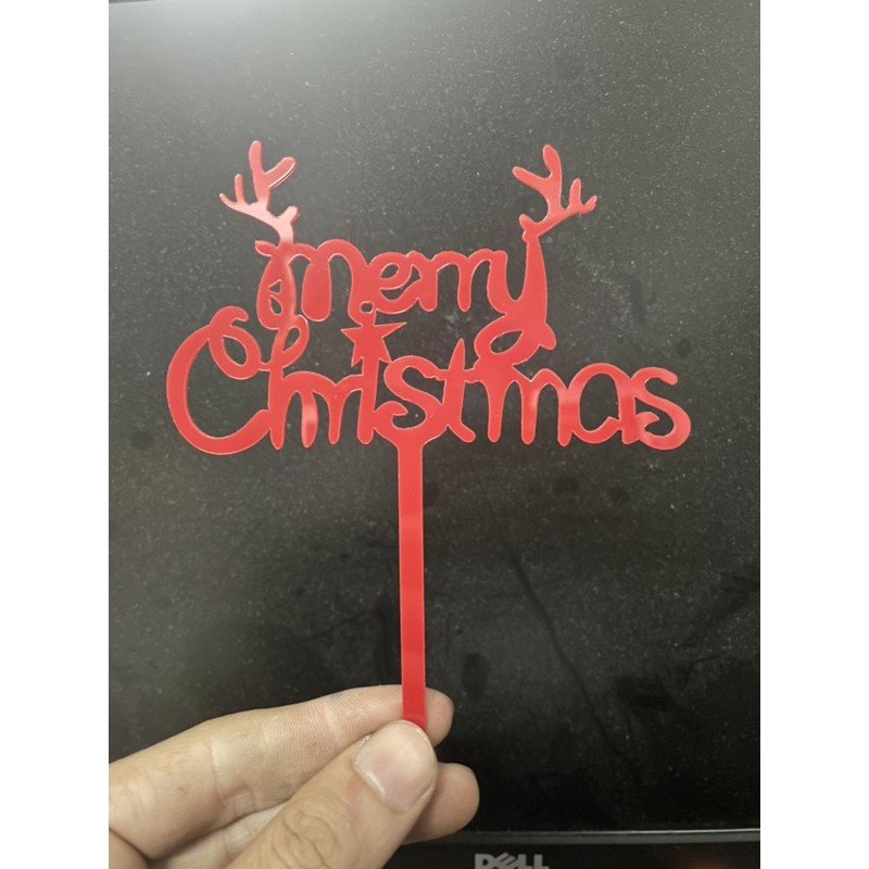 Combo 10 Cắm Mica Merry Christmas