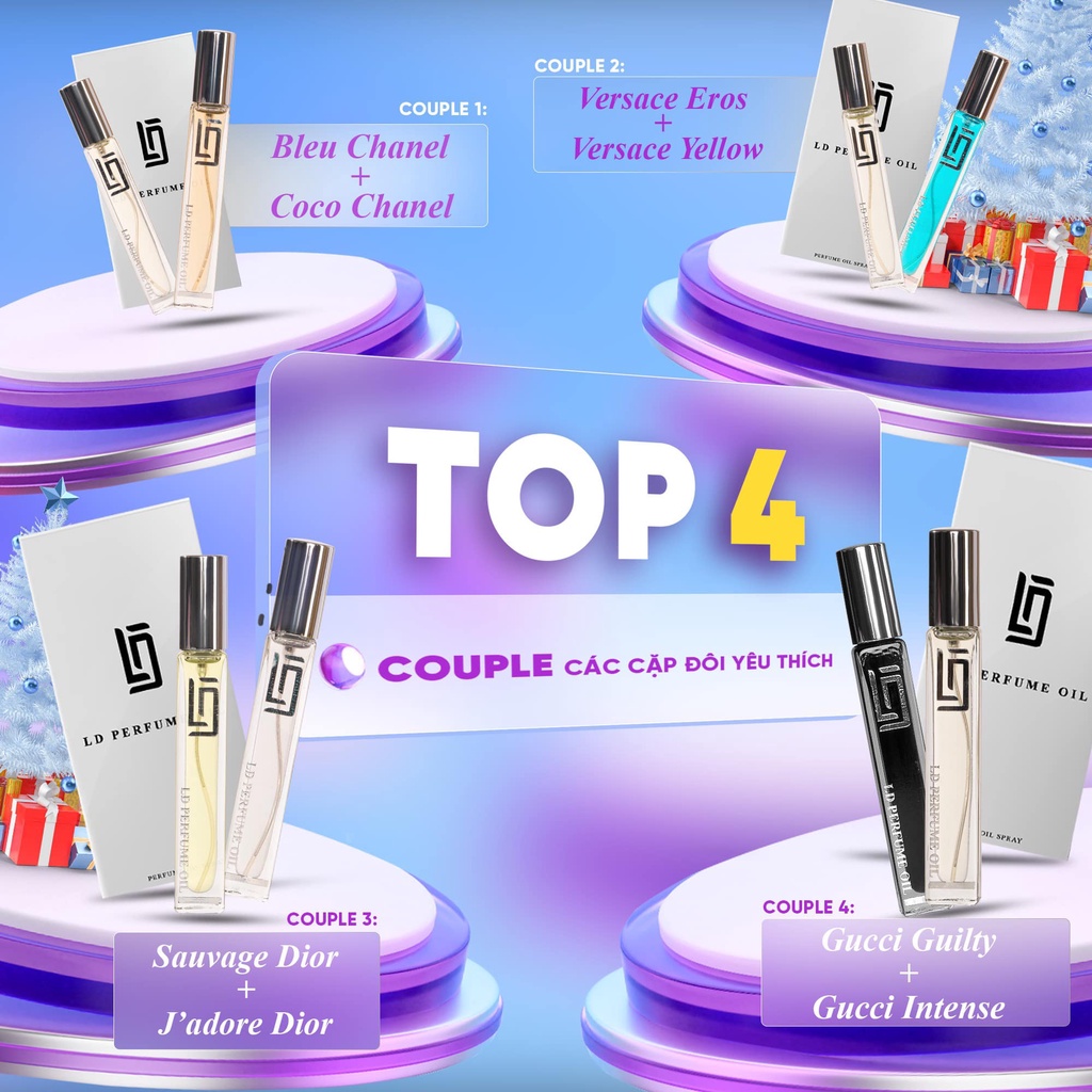 36 Mùi Hương Nước hoa Pháp LD PERFUME OIL 12ml - Tinh dầu nước hoa GIÁ SINH VIÊN dành cho cả Nam Nữ