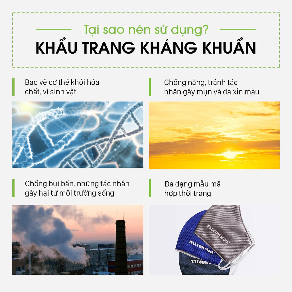 KHẨU TRANG VẢI THAN HOẠT TÍNH NALCOM 4 LỚP KHÁNG KHUẨN CHỐNG BỤI CHỐNG NẮNG