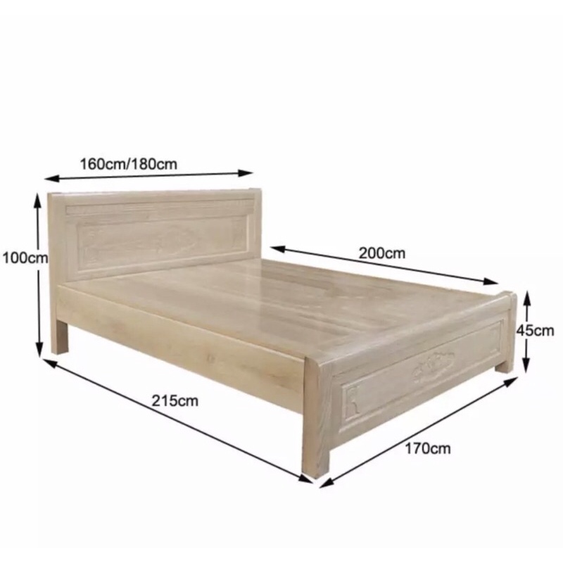 giường ngủ gỗ sồi nga dát phản