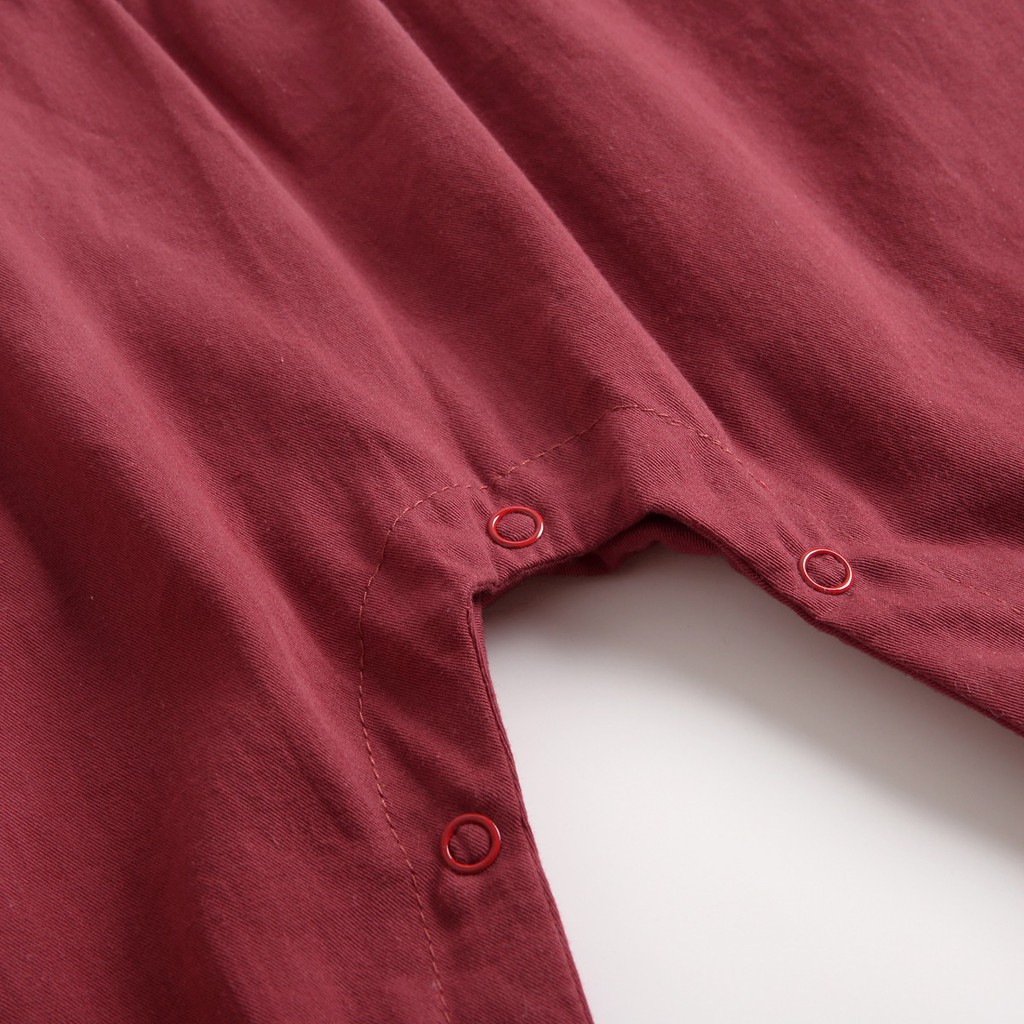 Bộ Áo Liền Quần Sanlutoz Bằng Chất Liệu Cotton Màu Đỏ Dành Cho Bé Gái