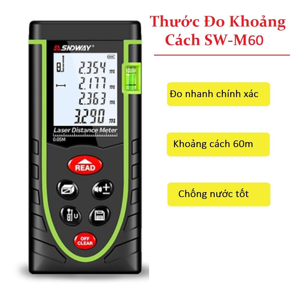 Thước đo khoảng cách bằng tia laser SNDWAY phạm vi 60m (SW-M60)