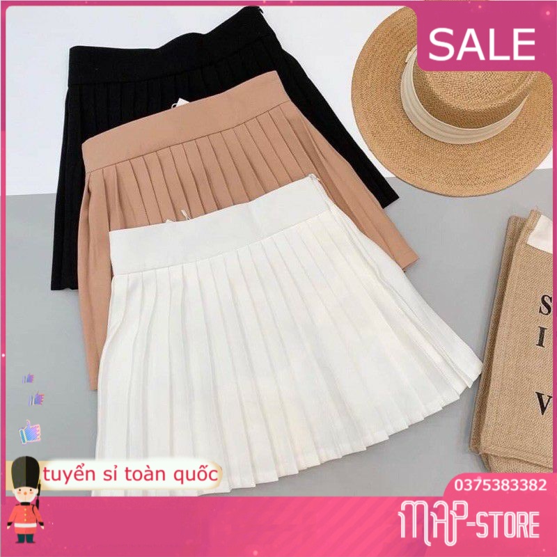Chân váy xếp li ngắn dáng xòe