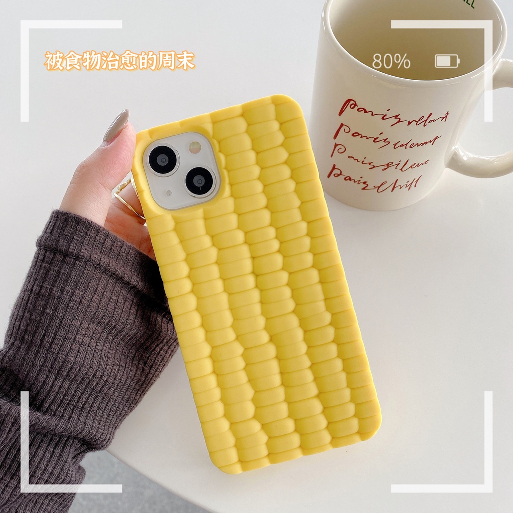 Ốp Điện Thoại Mềm Chống Rơi Họa Tiết Bắp Vàng Hoạt Hình Cho iPhone 14 14pro max 13 12PRO max 11pro max