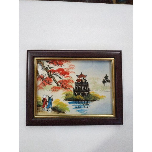 tranh gốm sứ Bát Tràng 18*23