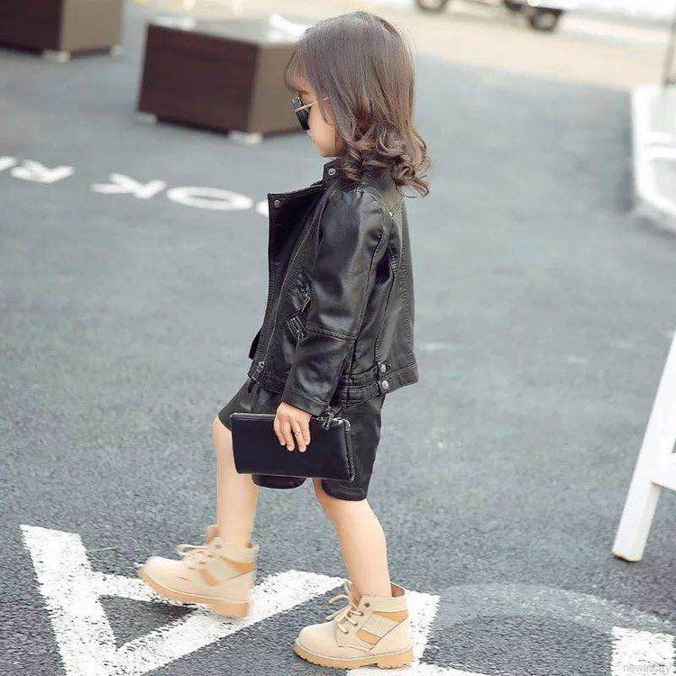 Giày bốt da phong cách Hàn Quốc cho bé