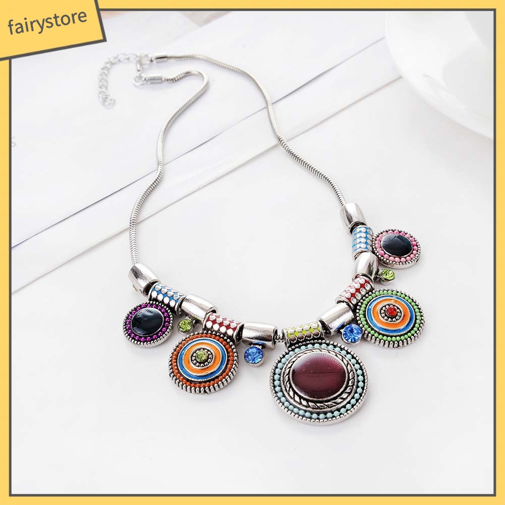 Vòng cổ hợp kim đính đá kiểu dáng độc đáo tùy chọn màu sắc dành cho nữ