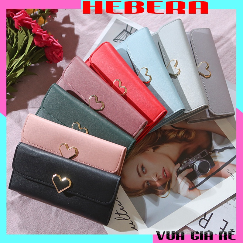 Ví nữ dài đẹp cao cấp cầm tay HEBERA nhiều ngăn đựng điện thoại, chìa khoá, tiền các loại thẻ D101(104B)