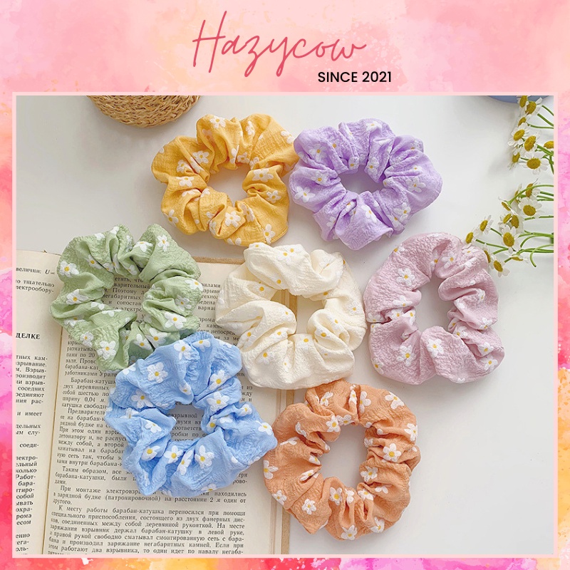 Dây Buộc Tóc Vải Scrunchies Nhiều Màu Thiết Kế Đơn Giản Cho Nữ