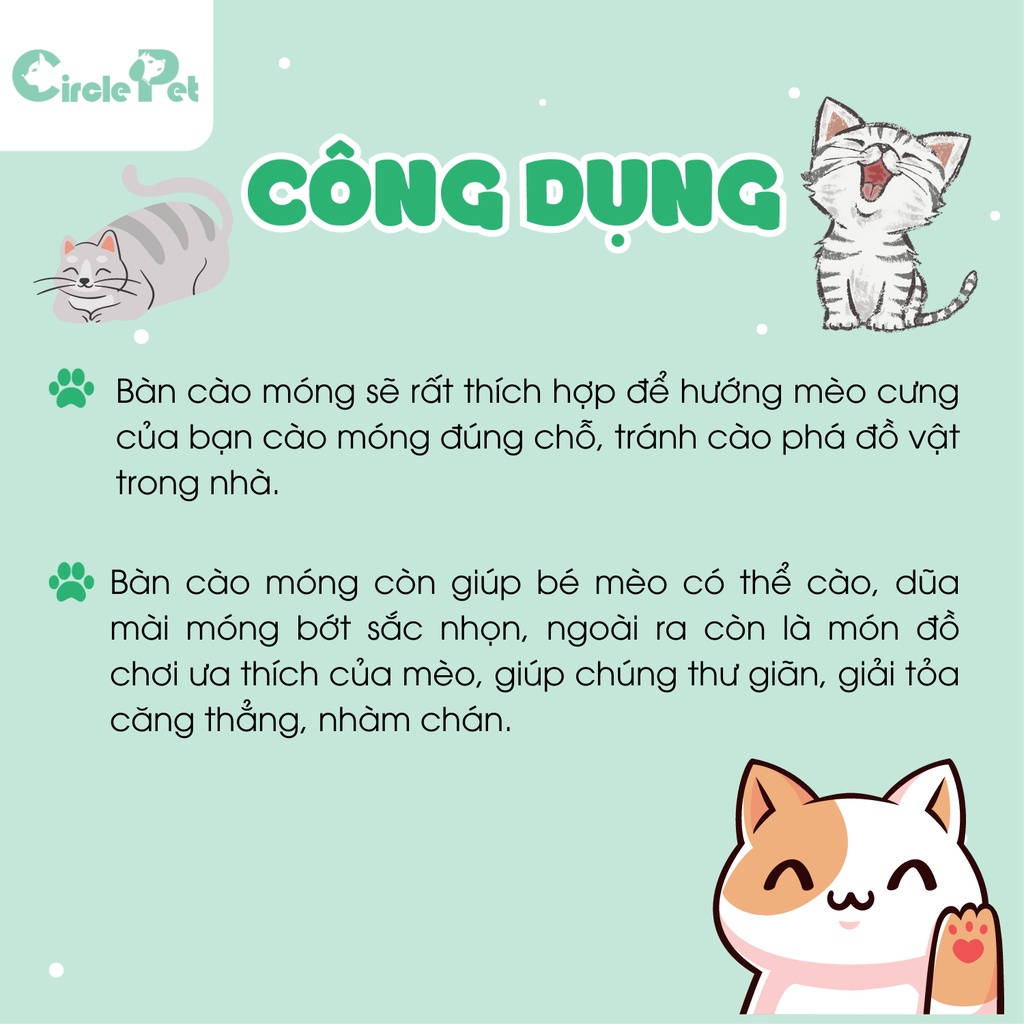 Bàn Cào Móng Cho Mèo ICLE Hình Xe Xanh Đẹp Nhỏ Gọn - Circle Pet