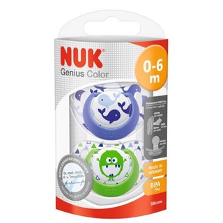 Ty ngậm Nuk Silicon Genius siêu mềm 0-6M/6-18M