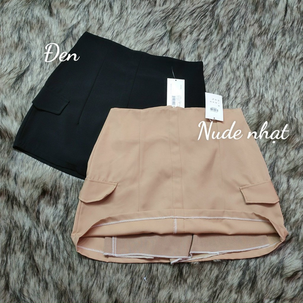[RẺ VÔ ĐỊCH] Chân Váy túi giả form chữ A 3 màu đen, nude nhạt và nude đậm KÈM HÌNH THẬT UK261220