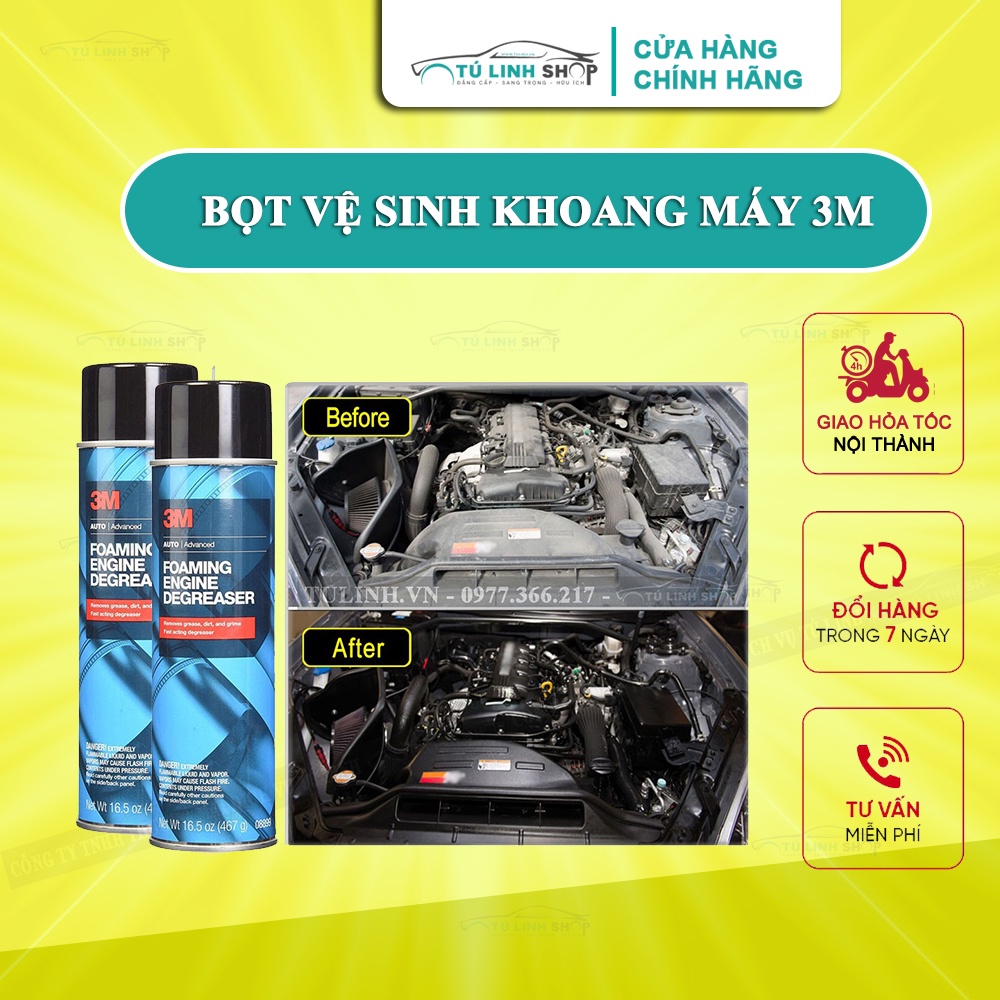 Bọt vệ sinh khoang máy ô tô 3M Foaming Engine Degreaser 08899