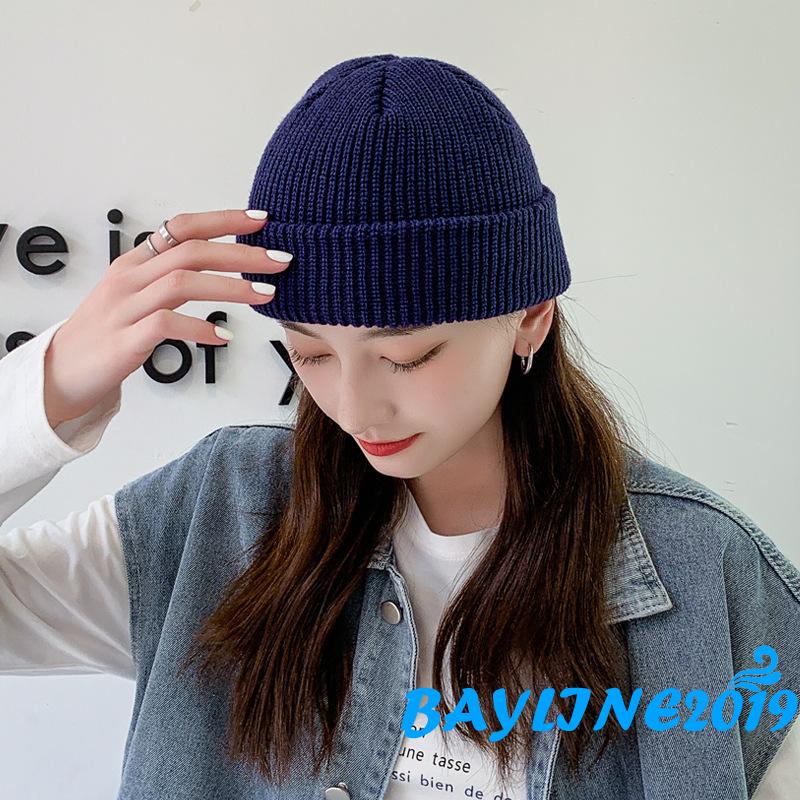 Mũ beanie dệt kim mềm co giãn giữ ấm mùa đông cho nữ