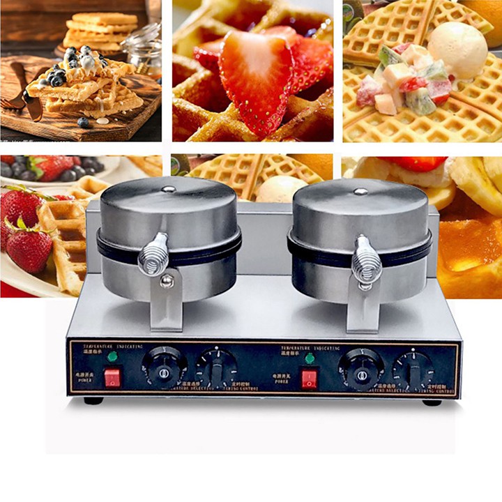 Máy Làm Bánh Waffle Khuôn Trái Tim Đôi Công Nghiệp