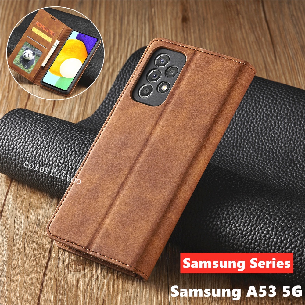 Ốp Điện Thoại Da Ví Lật Từ Tính Dành Cho Samsung Galaxy A53 A33 A13 A32 A52 A72 A73 4G 5G A 53