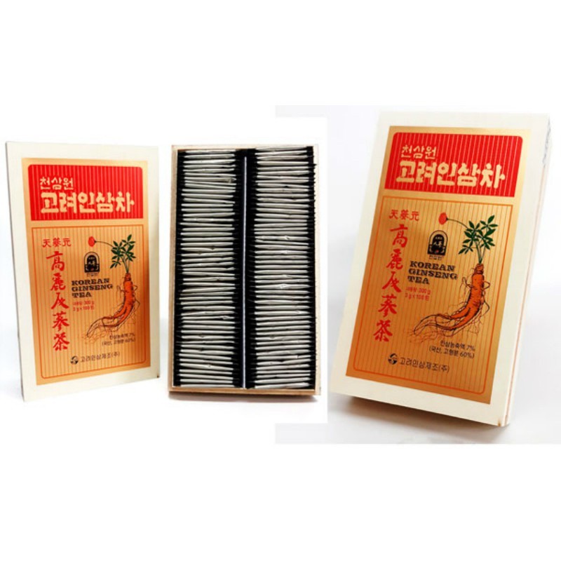 [ Trợ Giá ] Trà Hồng Sâm Cao Cấp Hàn Quốc, Hộp Gỗ 100 gói * 3g, Giúp Giải Nhiệt Cơ Thể Nâng Cao Sức Đề Kháng