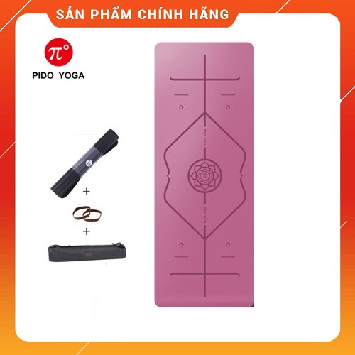 Thảm Yoga Định tuyến PIDO Cao Su PU Bản cao cấp - (Tặng kèm túi đựng và đai buộc)