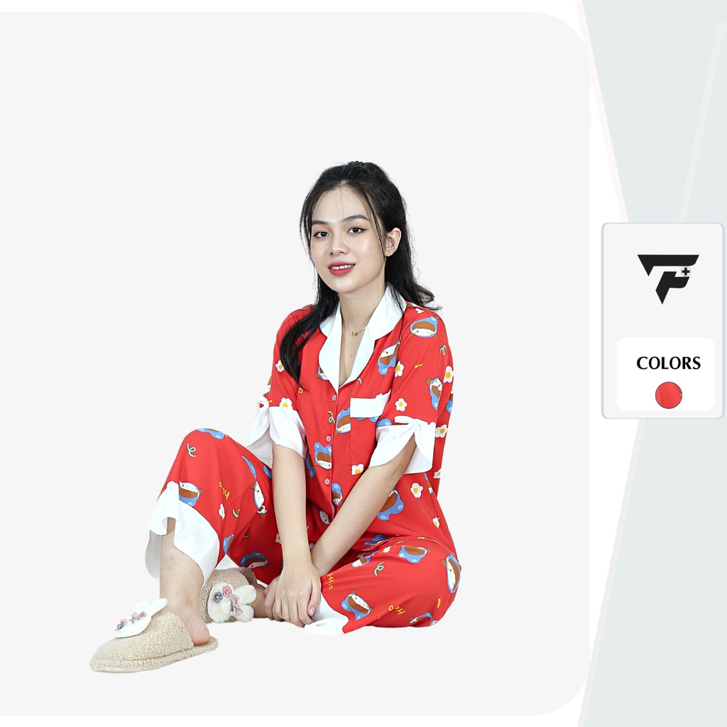Đồ bộ pijama đồ ngủ Lụa cao cấp mặc nhà họa tiết dễ thương cá tính 299