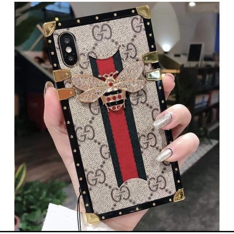 Ốp Vuông Iphone Gắn Ong Sang Chảnh 6G/ 6plus / 7G / 7Plus / X / Xsmax /11 /11pro /11promax /12 /12pro /12promax