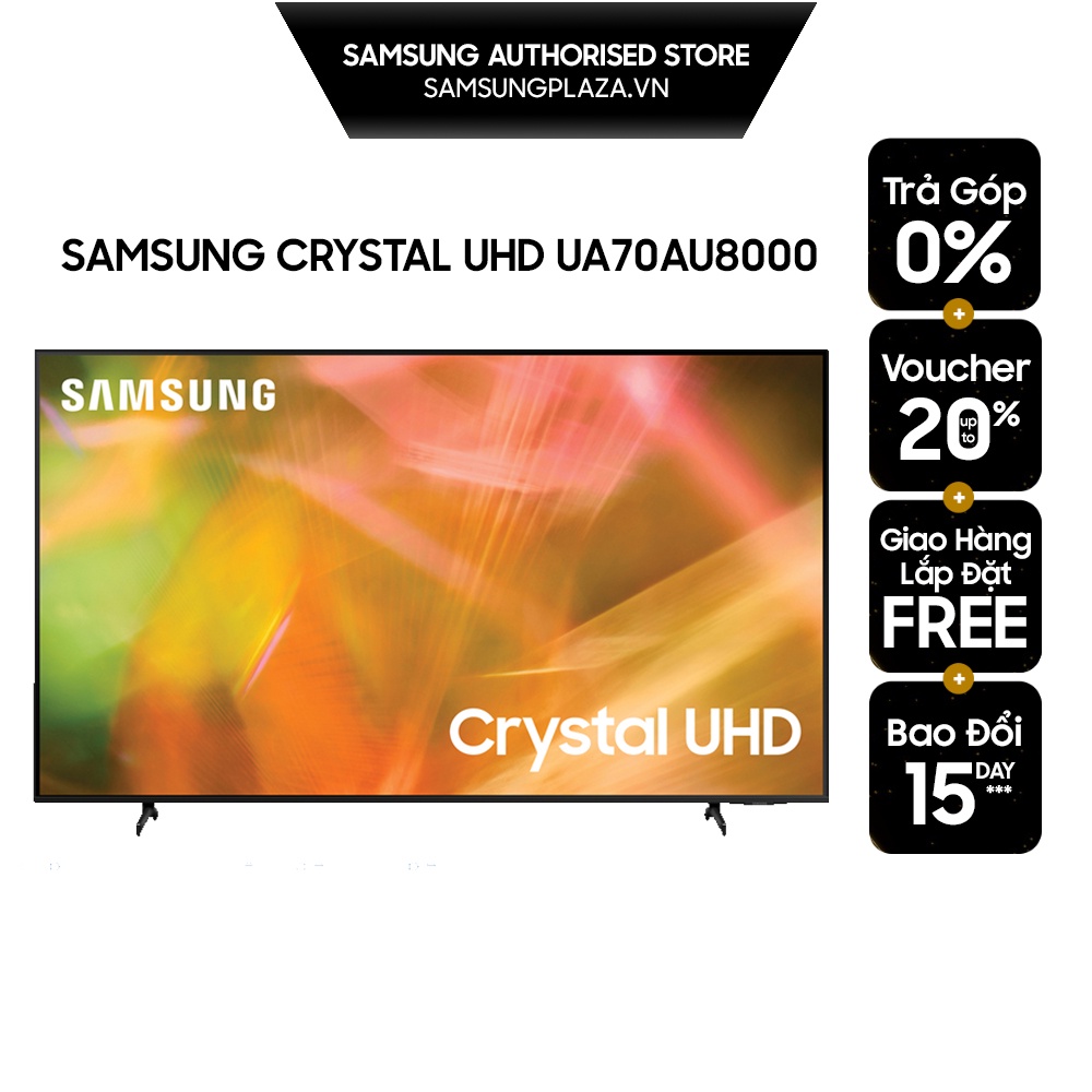 [Mã BMBAU100 giảm đến 100K đơn 499K] Smart Tivi Samsung Crystal UHD 4K 70 inch UA70AU8000KXXV