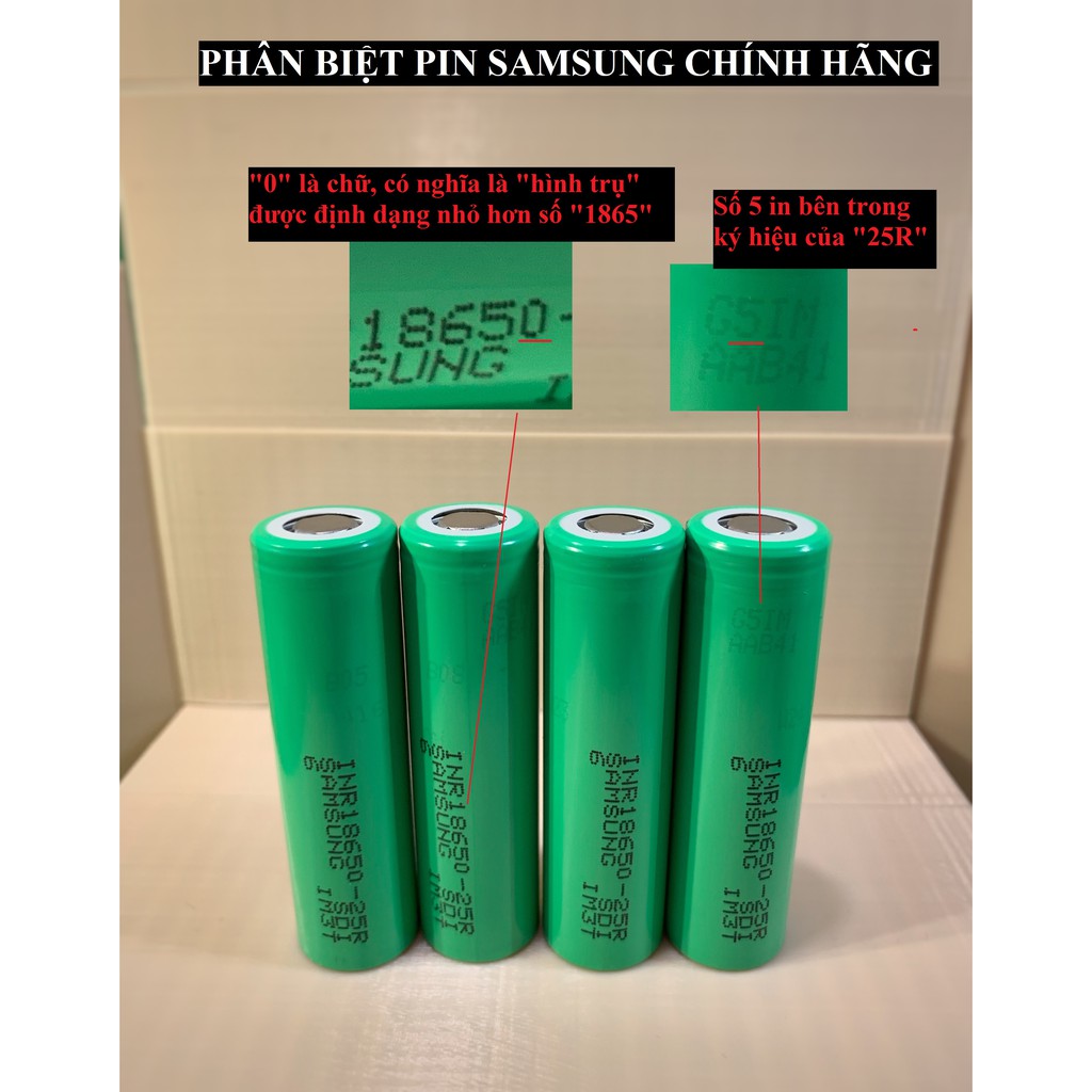 Pin Samsung INR18650 - 25R 2500mAh, xả cao 20A