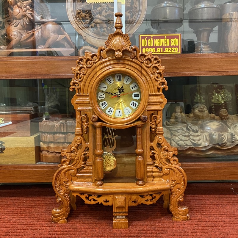 Đồng hồ quả lắc gỗ hương, gõ, mun