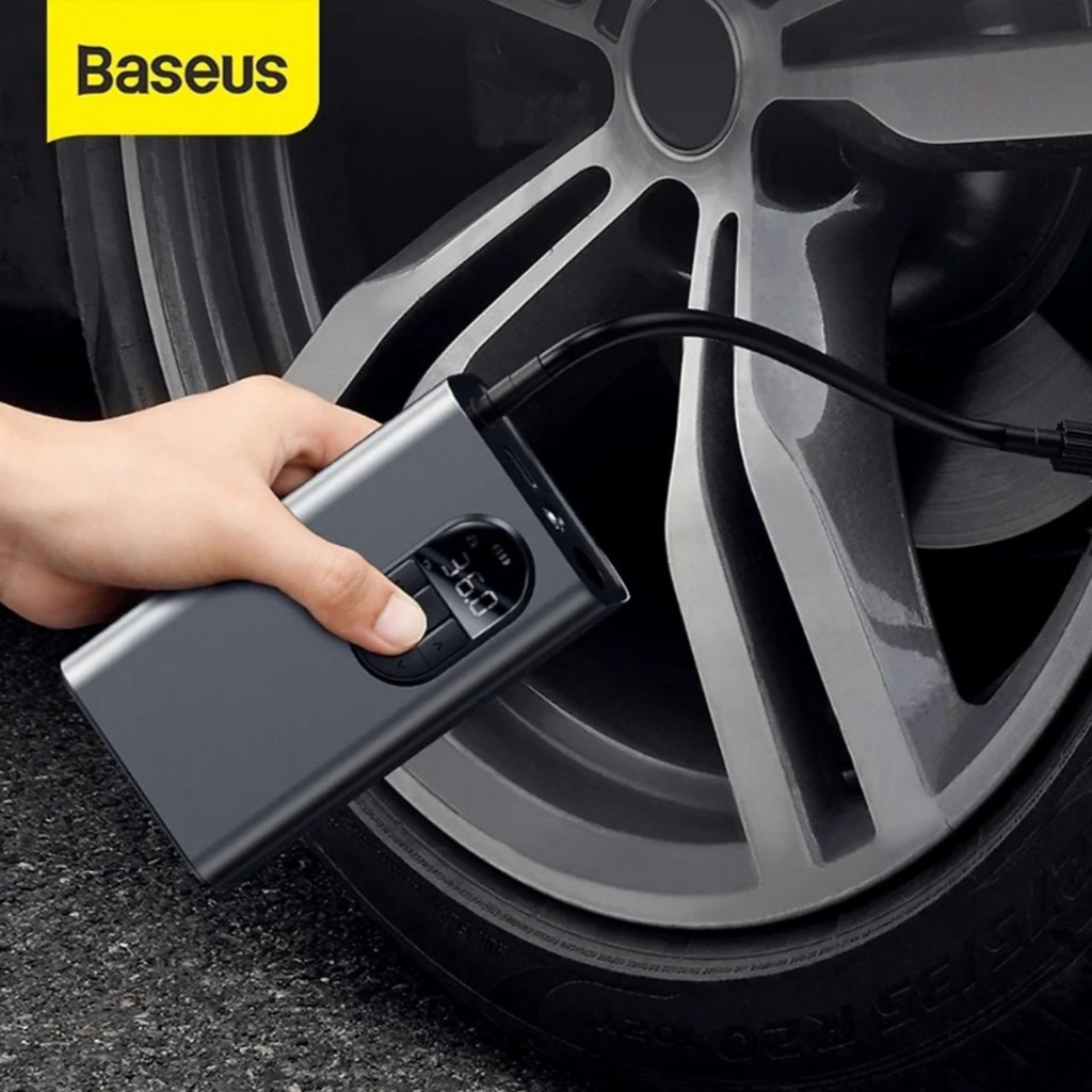 Máy bơm xe ô tô tích điện kiêm đo áp suất lốp Baseus