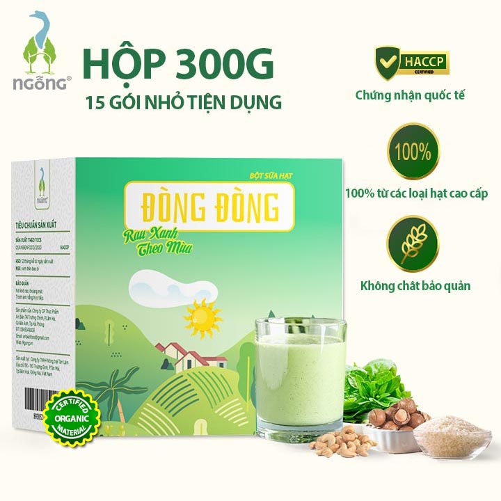 Bột Sữa Hạt Dinh Dưỡng Đòng Đòng Xanh Bổ Sung Rau Xanh Hộp 300gr