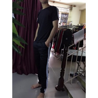 Quần jogger poly thun 3 sọc unisex